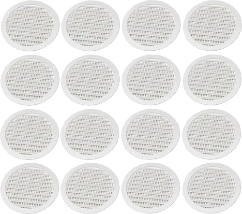 Vista 3 de Cubierta redonda de rejilla de rejilla de plástico de 4 pulgadas para rejilla de ventilación de reptiles (1, blanco)