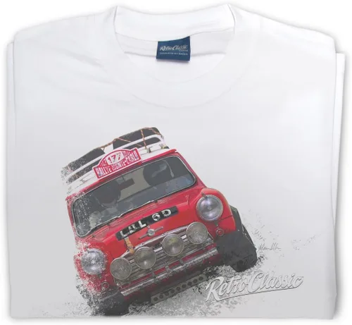 Vista 2 de RetroClassic Rally Mini Cooper - Camiseta de cuello redondo para hombre