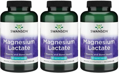 Vista 9 de Swanson Lactato de magnesio, suplemento mineral sin lactosa para apoyo a la salud muscular y ósea* - Suave con el estómago - Sin OMG y sin gluten