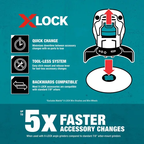 Vista 6 de Makita T-03903-3 X-Lock 4‑1/2" 60 Grit Type 29 Disco de pulido y pulido en ángulo X-Lock y todas las amoladoras de eje de 7/8", paquete de 3