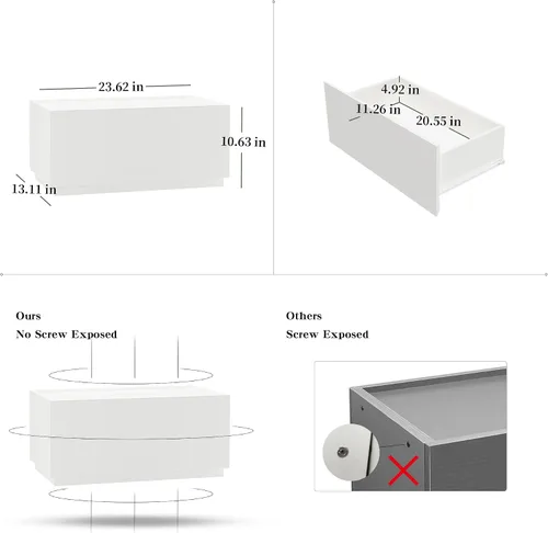 Vista 7 de woodtalks Cómoda apilable de 1 cajón, cómoda multiusos para dormitorio, armario de almacenamiento para entrada, mesita de noche, sofá junto a