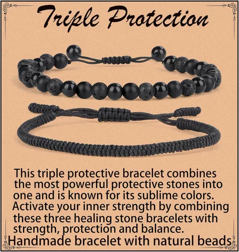 Vista 41 de LPBeads Pulsera de piedra natural hecha a mano de tamaño ajustable