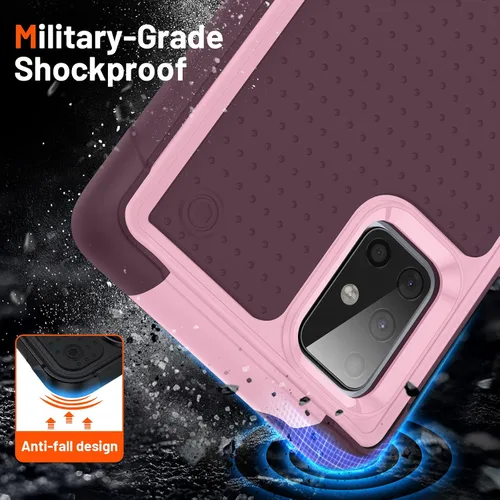 Vista 362 de Jeylly Compatible con Samsung Galaxy A22 5G Funda, Funda Samsung A22 5G con 2pcs protectores de pantalla de vidrio templado