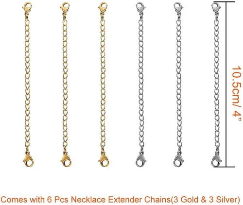 Vista 3 de Paxcoo 36 Gargantillas negras, con cadena extensible para mujer o niña.