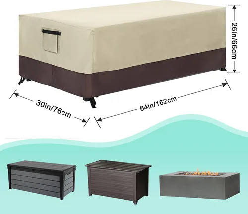 Vista 2 de ABCCANOPY Cubierta para caja de patio, impermeable y a prueba de polvo, protección de invierno, cubierta universal para muebles de exterior, 64 x 30
