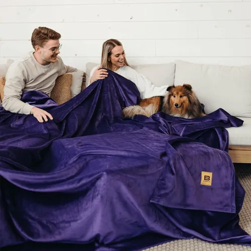 Vista 13 de Big Blanket Co Original Stretch Ballerina - Manta gigante extra grande de 6 x 6 pies, suave, elástica, lavable a máquina, se adapta a toda la familia