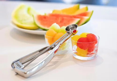 Vista 6 de Jenaluca Cuchara pequeña - Mini cuchara para galletas y pala de bola de melón - Volumen de 2 cucharaditas - Cuchara de acero inoxidable #100