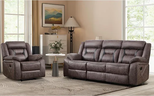 Vista 18 de Sofá reclinable manual de cuero sintético, sofá reclinable de 3 plazas, sofá cama para sala de estar, muebles, sala de reuniones, marrón oscuro