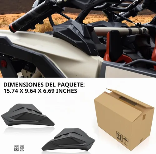 Vista 7 de SAUTVS Cubierta de plástico con moldura de jaula trasera para Maverick X3, placa de protección de pilar C para accesorios Can Am Maverick X3 / X3
