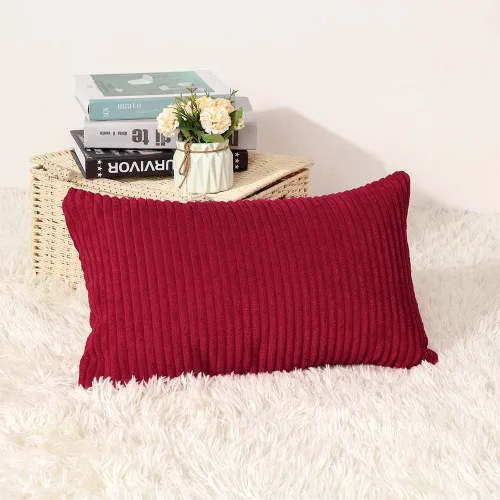 Vista 15 de Artscope Fundas de Almohada de Pana a Rayas Acogedoras Súper Suaves Decorativas Cuadradas Fundas de Almohada Fundas de Cojín para Sofá Sofá Amarillo