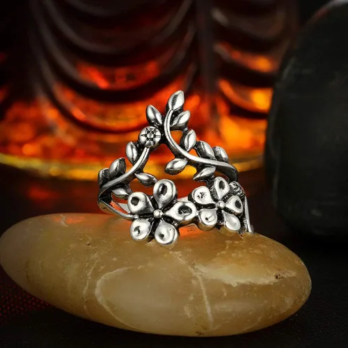 Vista 6 de Juego de 4 anillos vintage bohemios para mujer plata talla única