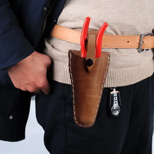Vista 6 de 2 fundas de cuero para podar con cierre de seguridad para podar alicates (podadora no incluida)