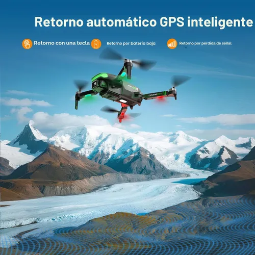Vista 5 de Drones GPS S8 con cámara EIS 4K para adultos y niños, pantalla de 5 pulgadas en el controlador, tiempo de vuelo de 60 minutos, retorno automático