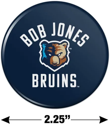 Vista 3 de Bob Jones University Bruins Logo Kitchen Refrigerator Locker Button Magnet - 2.25" Diameter