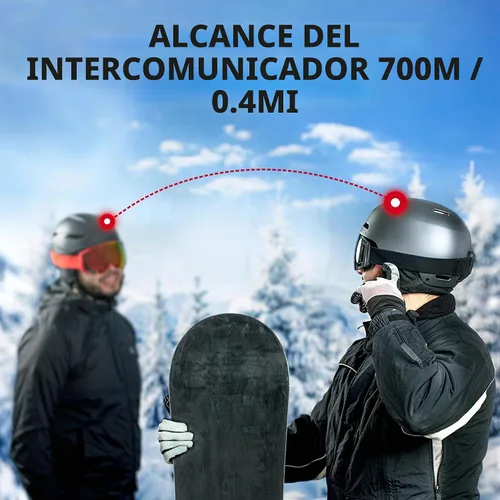Vista 5 de Sena Snowtalk 2 - Auriculares Bluetooth universales para cascos de nieve con intercomunicador inalámbrico incorporado