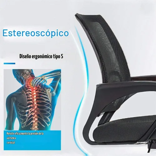 Vista 3 de BestOffice Silla giratoria de malla para computadora, moderna, ejecutiva, ajustable, para mujeres, hombres (paquete de 2) (negro)