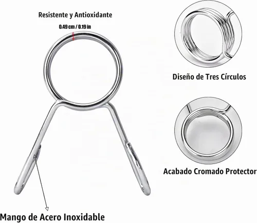 Vista 3 de AccEncyc Collares de clip de resorte de 2 pulgadas, abrazaderas olímpicas para mancuernas, clips de barra de pesas para levantamiento de pesas
