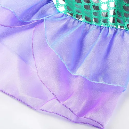 Vista 7 de JerrisApparel Girls Princess Mermaid Costume Cosplay Party Dress
