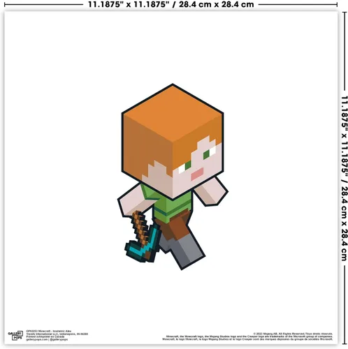 Vista 4 de Trends International Gallery Pops Minecraft - Paquete de arte de pared isométrico de Mobs de jugador (paquete de 6), arte de pared Gallery Pops