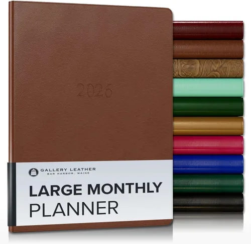Vista 94 de Gallery Leather Agenda mensual grande 2026-2027 Acadia Navy Acadia Marina
