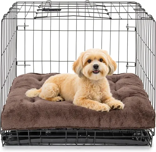 Vista 7 de POMIU Paquete de 2 camas lavables para perros, camas de felpa de lujo con antideslizante, lavable a máquina, tapete para dormir para perros grandes