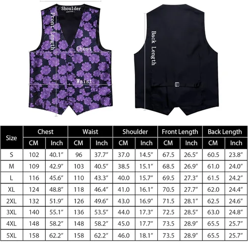 Vista 2 de Barry.Wang Chaleco de traje de Navidad para hombre, chaleco de Navidad, corbatacorbatín, esmoquin para fiesta