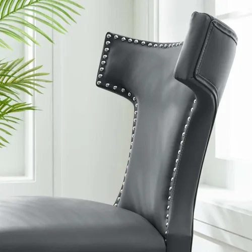 Vista 5 de Modway Silla de comedor de cuero vegano Curve en gris