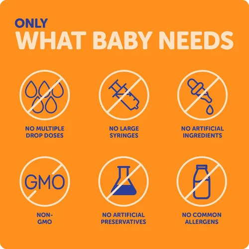 Vista 7 de Ddrops® Vitaminas líquidas orgánicas para bebés A&D gotas para bebés, 60 gotas. Apoya la salud ocular de los bebés, el desarrollo óseo y la función