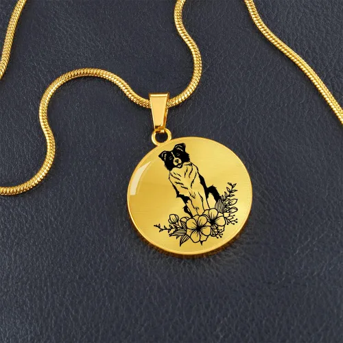 Vista 7 de Border Collie - Collares para amantes de las mascotas para mujeres y niñas, lindas fronteras para perros Collie, primavera, verano, flores florales