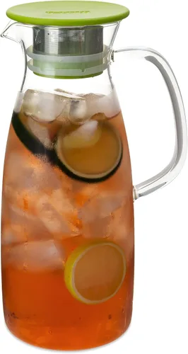Vista 4 de FORLIFE Mist Glass - Jarra de té helado, 50 onzas, color negro
