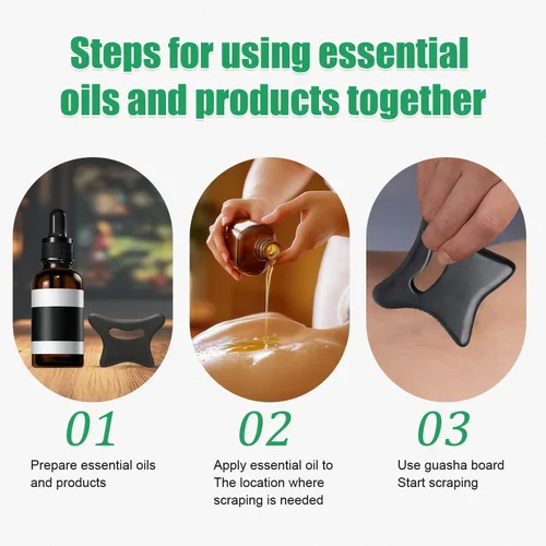 Vista 6 de Body Gua Sha Tool Large Natural Bian Stone Handle Guasha Scraping, Muscle Scraper Tool for Soft Tissue, Manual Anti-Cellulite Sculpting Board for