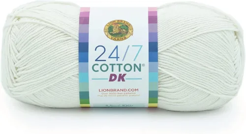 Vista 39 de Lion Brand Yarn Estampados DK de algodón 24/7, hilo para tejer, ganchillo y manualidades, azul, paquete de 1 Cotton Yarn for Knitting, Crochet