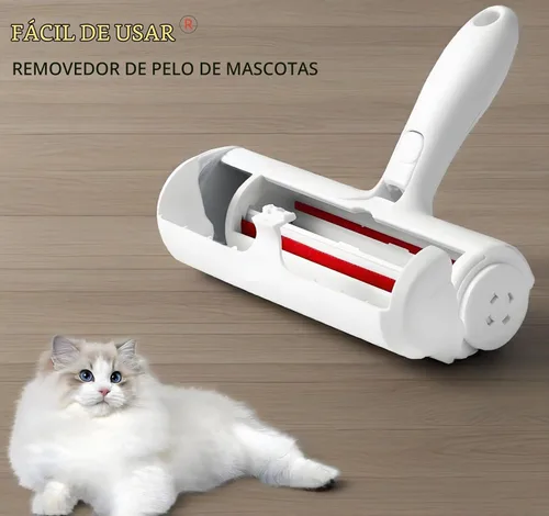 Vista 8 de Herramienta de eliminación de pelo de mascotas con rodillo, rodillo de pelusa reutilizable - Removedor de pelo de gatos y perros para muebles Blanco