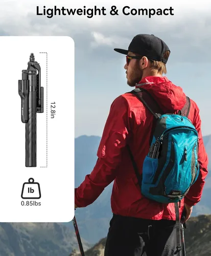 Vista 8 de ORICO Trípode de teléfono de 69 pulgadas, trípode para selfie stick para iPhone con control remoto inalámbrico, soporte giratorio de 360°