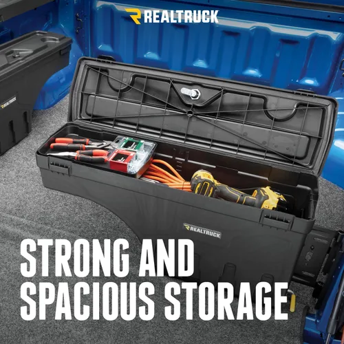 Vista 11 de RealTruck UnderCover Caja de almacenamiento SwingCase para caja de camioneta, modelo SC200P, lado del pasajero, para Ford F-250/350 Super Duty 1999