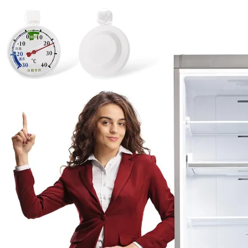 Vista 8 de Uonlytech Termómetro de esfera de alta precisión con soporte de ventosa para congelador y refrigerador, amplio rango de temperatura a medidor