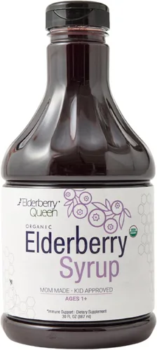 Vista 9 de Elderberry Queen Jarabe de Saúco Orgánico 12 Fl Oz - Fórmula de Apoyo Inmunológico con Sambucus Black Elderberry y Aronia Berry - Jarabe de Saúco