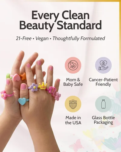 Vista 3 de karma organic Juego de esmaltes de uñas no tóxicos para niños, esmalte de uñas certificado para niñas, vegano y seguro para niños, juego de regalo