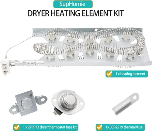 Vista 2 de WED5800BW0 WED5500XW0 WED6120HW1 Kit de elemento calefactor para secadora