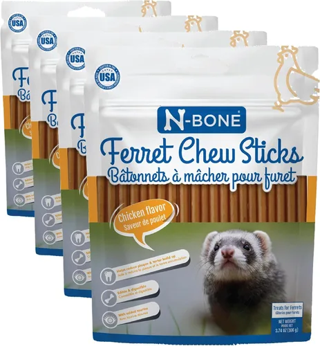 Vista 8 de N-Bone Palitos masticables para hurones sabor a tocino, bolsa de 1.87 oz