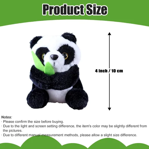 Vista 5 de zhidiloveyou Llavero de peluche de panda pequeño colgante de animal de peluche para mochila, 4 pulgadas