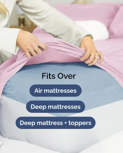 Vista 275 de Extra Deep Twin XL Sheet Set - 3 Piece College Dorm Room - White 01-Blanco
