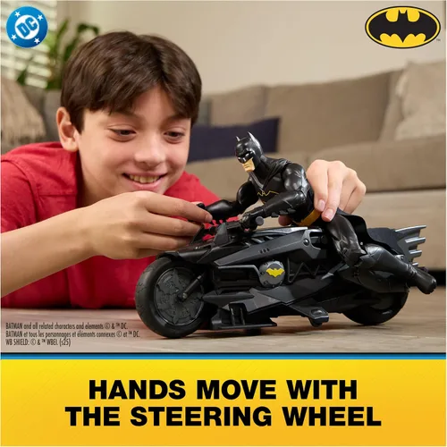 Vista 3 de DC Comics, Batman Stealth - Batcycle de control remoto con figura de acción