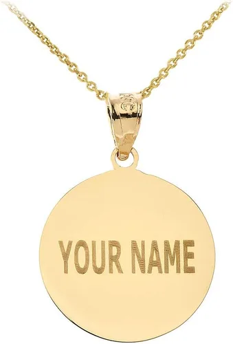 Vista 2 de Collar de béisbol y softbol con certificado de oro amarillo de 10 quilates con su nombre y número