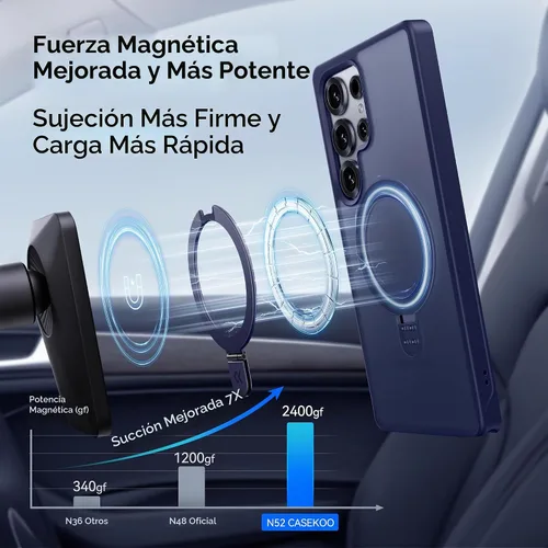Vista 2 de CASEKOO World's First - Soporte de anillo magnético 3 en 1 para Samsung Galaxy S25 Ultra, diseño patentado, protección militar contra caídas de 16