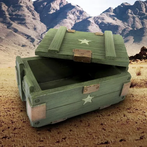 Vista 9 de DWK Caja de munición militar caja de baratijas l Pequeño ejército recuerdo pecho 6" pulgadas