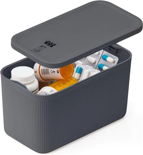 Vista 8 de Caja de Almacenamiento con Cerradura, Estuche Seguro para Medicamentos, Caja de Seguridad para Refrigerador para Artículos Personales Privados