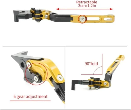 Vista 3 de Motorcycle Brake Lever for FZ8 FZ-8 2011 2012 2013 2014 2015 2016-2020 Motorcycle Adjustable Folding Extendable Brake Clutch Levers Handle