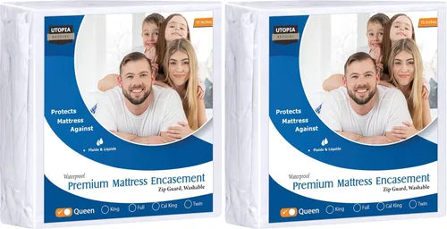 Vista 36 de Utopia Bedding Funda de colchón impermeable de alta calidad, protector de colchón individual con cremallera, 6 pulgadas de profundidad, a prueba
