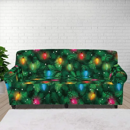Vista 20 de Boatee Fundas de sofá de 1 pieza con diseño de copo de nieve azul, fundas elásticas para sofá, 1 cojín, protección de muebles, decoración para sala